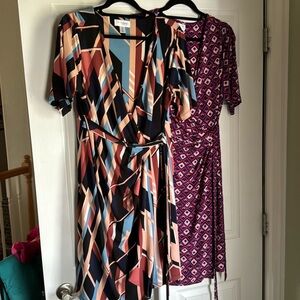 Set of two maternity/nursing wrap dresses